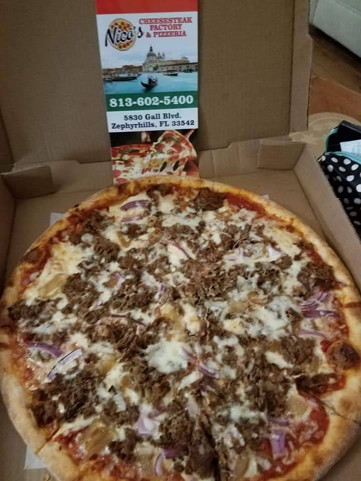 Nicos Cheesesteak Factory & Pizzeria | restaurant | 5830 Gall Blvd, Zephyrhills, FL 33542, USA | 8136025400 OR +1 813-602-5400