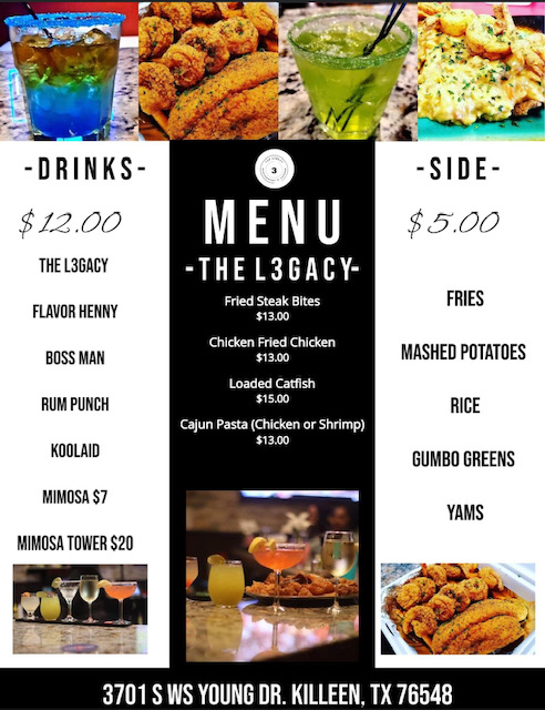 The L3gacy Restaurant & Lounge | restaurant | 3701 S W S Young Dr, Killeen, TX 76542, USA | 2546990999 OR +1 254-699-0999