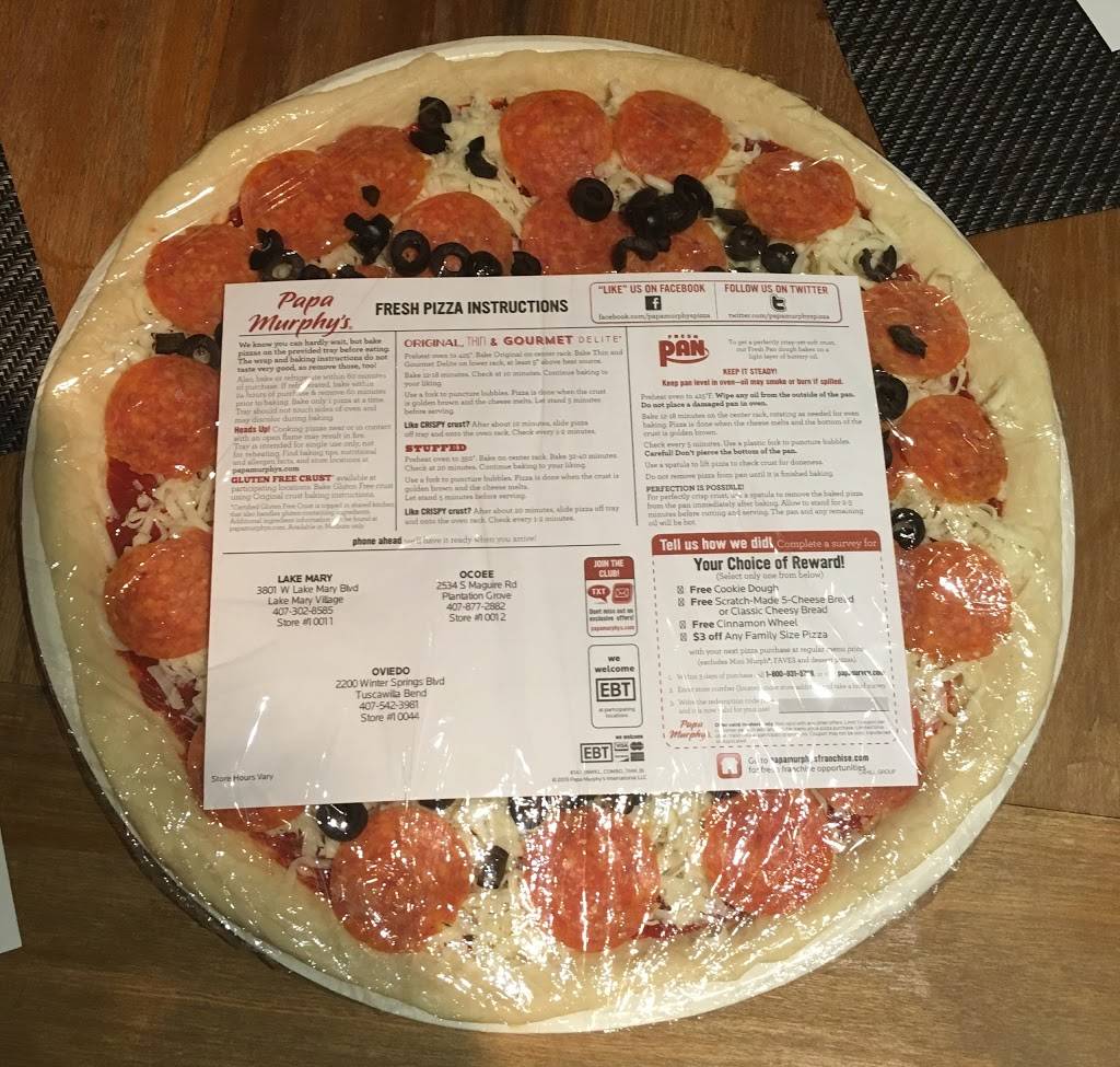 Papa Murphys Take N Bake Pizza | meal takeaway | 2200 Winter Springs Blvd #111, Oviedo, FL 32765, USA | 4075423981 OR +1 407-542-3981