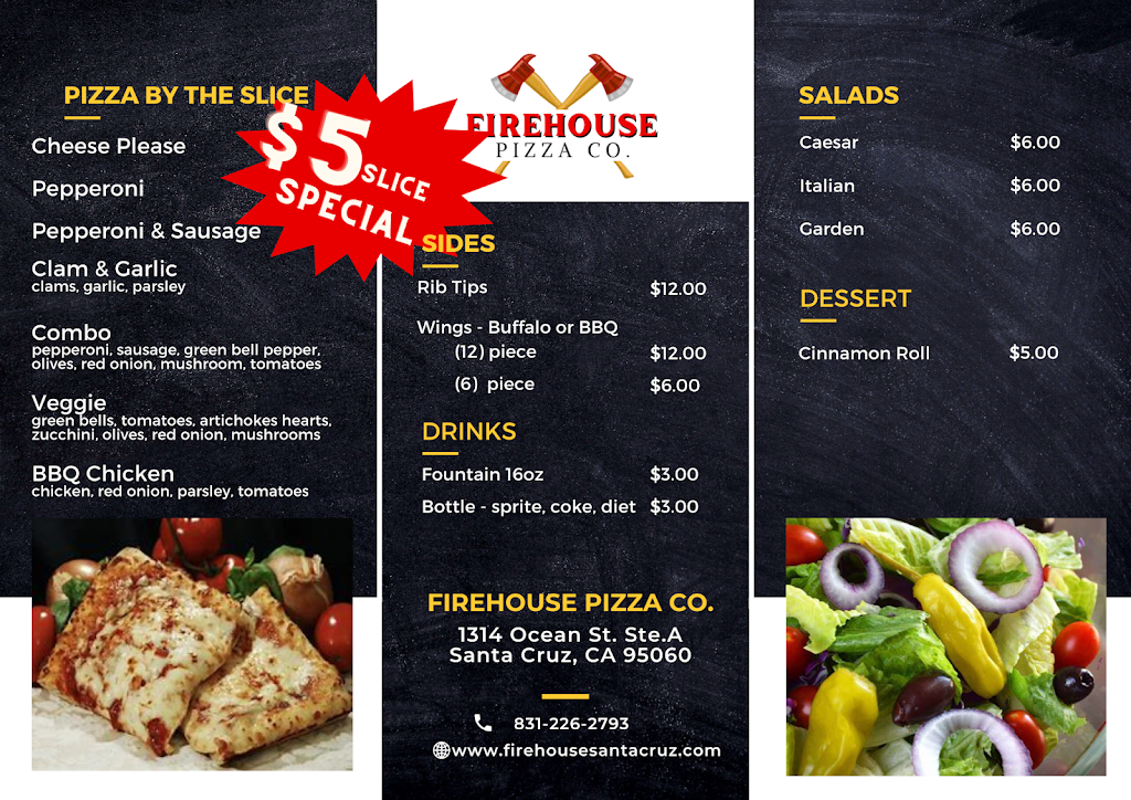 Firehouse Pizza | restaurant | 1314 Ocean St, Santa Cruz, CA 95060, USA | 8312262793 OR +1 831-226-2793