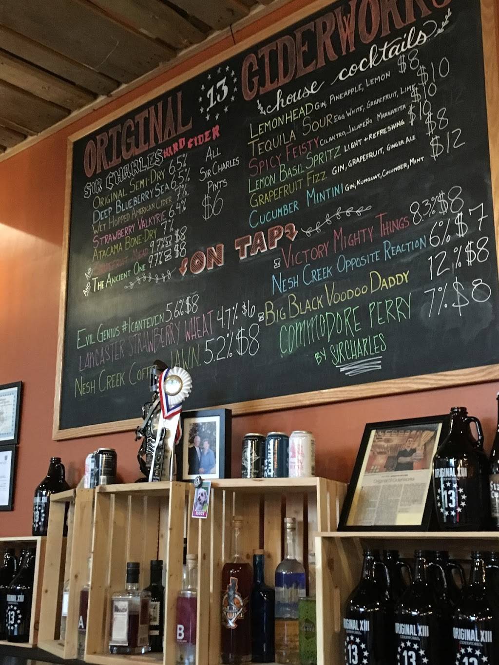 Original 13 Ciderworks | restaurant | 1526 N American St, Philadelphia, PA 19122, USA | 2157657000 OR +1 215-765-7000