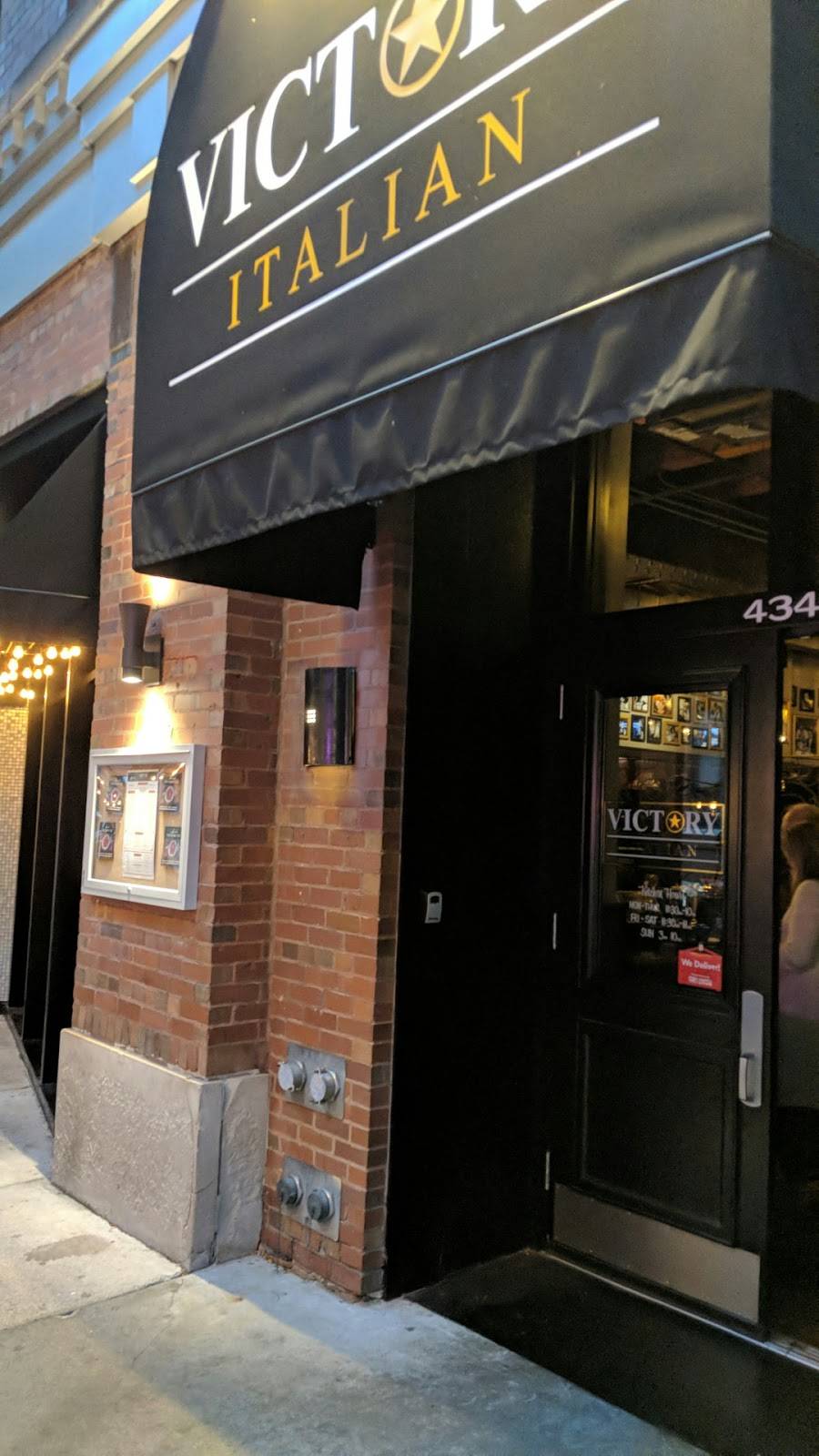 Victory Italian | restaurant | 434 W Ontario St, Chicago, IL 60654, USA | 3129292850 OR +1 312-929-2850