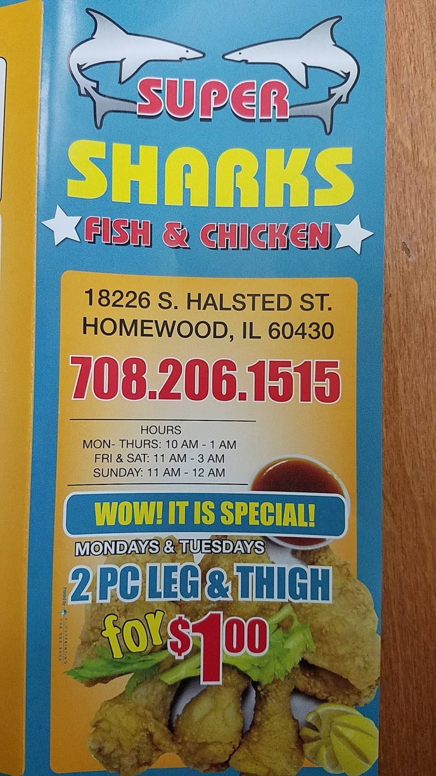 Sharks Fish & Chicken | restaurant | 18226 Halsted St, Homewood, IL 60430, USA | 7082061515 OR +1 708-206-1515