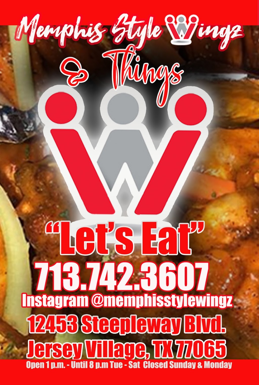 Memphis Style Wingz & Thingz | restaurant | 12453 Steeple Way Blvd, Houston, TX 77065, USA | 7137423607 OR +1 713-742-3607