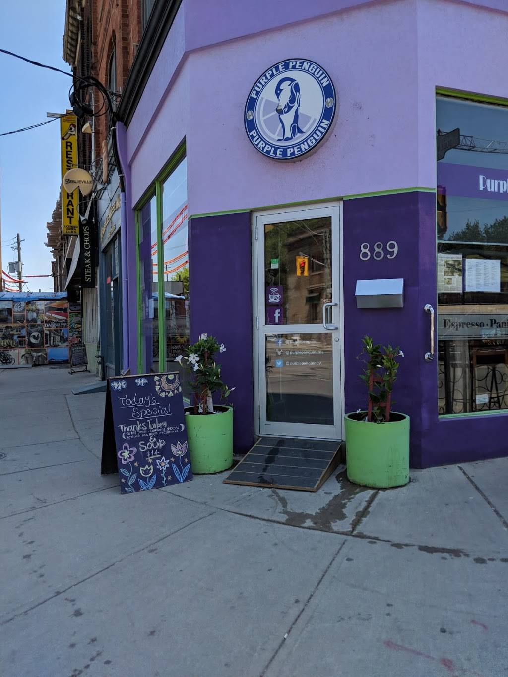 Purple Penguin Cafe | cafe | 889 Queen St E, Toronto, ON M4M 1J4, Canada | 4164658448 OR +1 416-465-8448