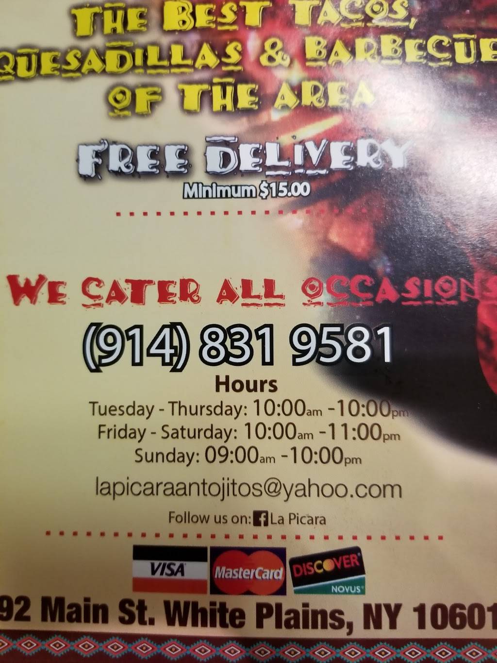 La Picara Restaurant | restaurant | 392 Main St, White Plains, NY 10601, USA | 9148319581 OR +1 914-831-9581