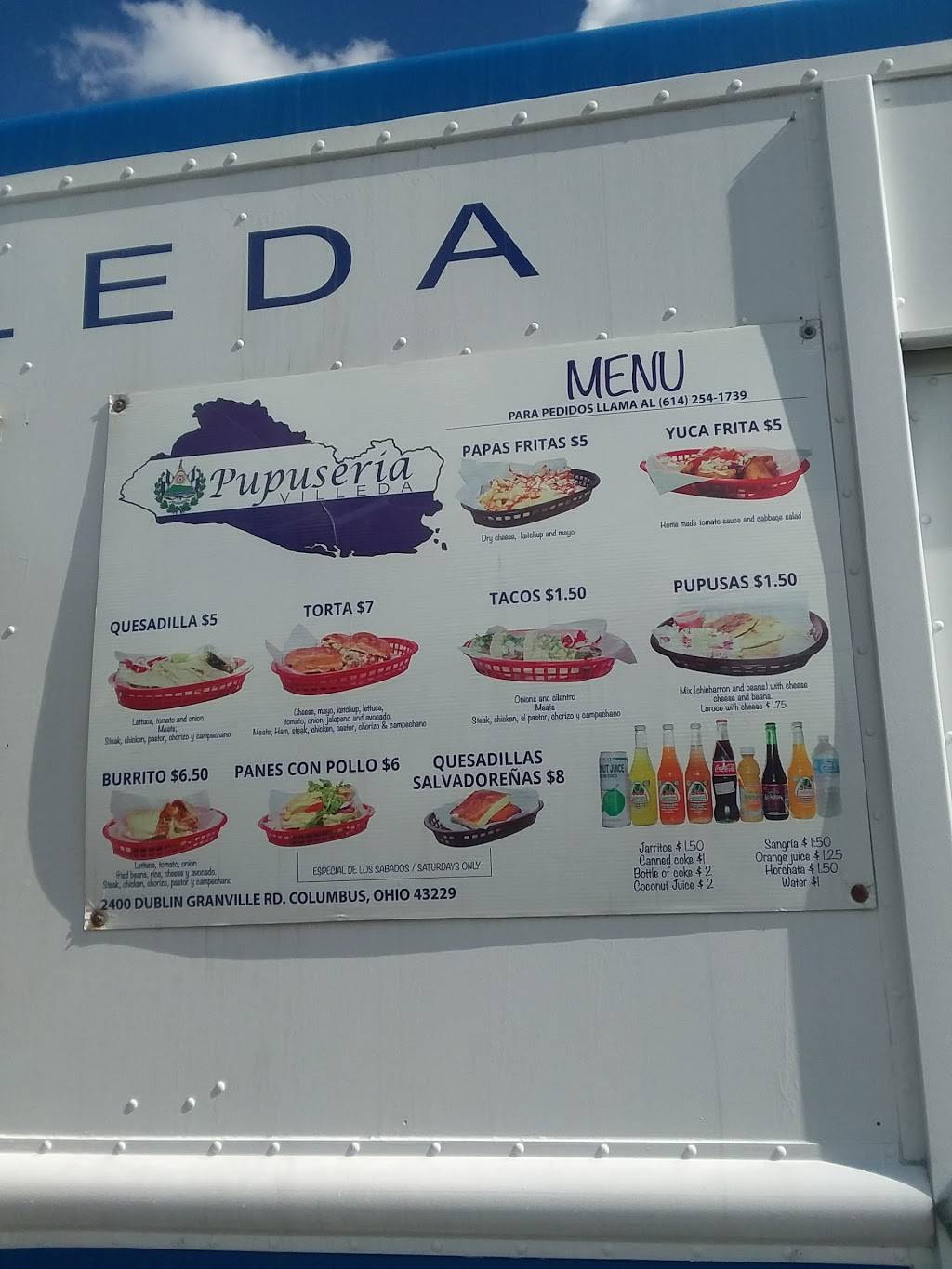 Pupuseria Villeda | restaurant | 2400 E Dublin Granville Rd, Columbus, OH 43229, USA | 6142541739 OR +1 614-254-1739