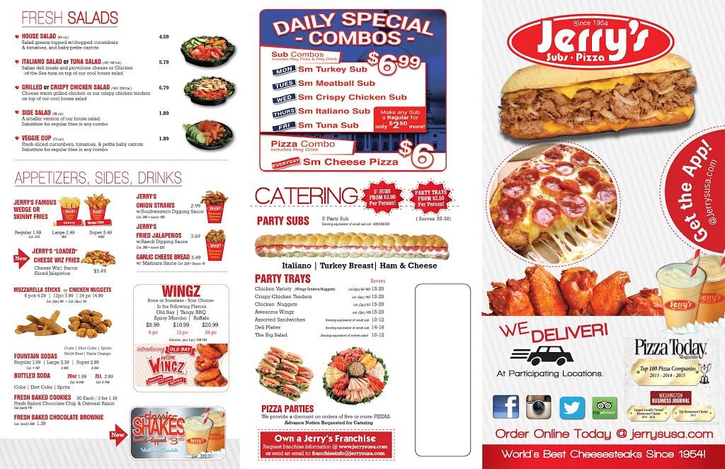 Jerrys Subs and Pizza | meal takeaway | 14933 Shady Grove Rd, Rockville, MD 20850, USA | 3014243100 OR +1 301-424-3100