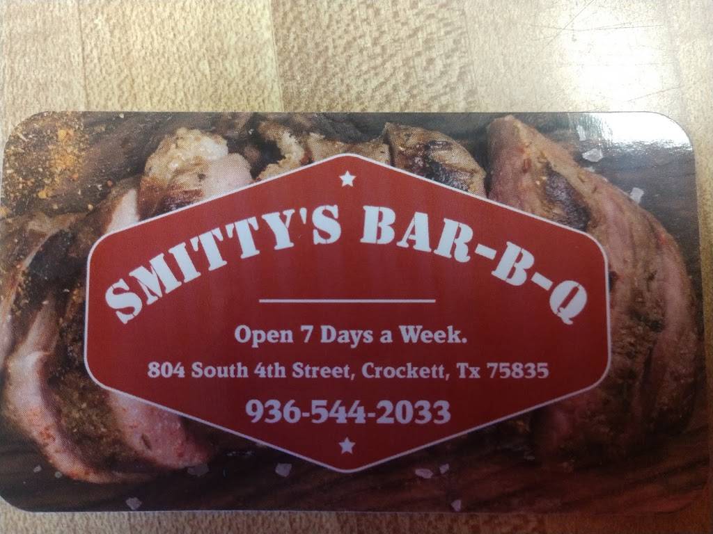 Smittys Bar-B-Q | restaurant | 804 S 4th St, Crockett, TX 75835, USA | 9365442033 OR +1 936-544-2033