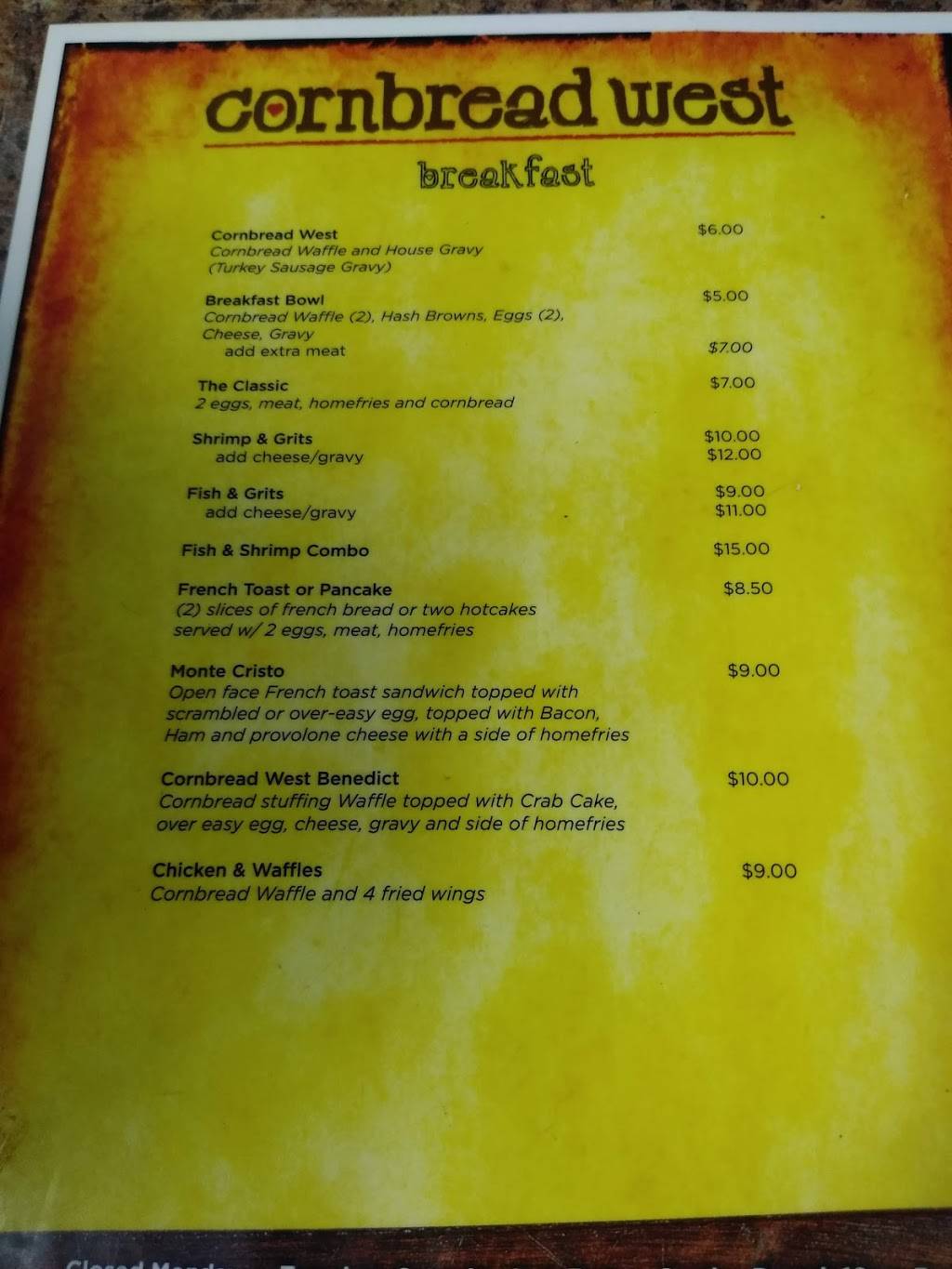 Cornbread West | restaurant | 590 W King St, York, PA 17401, USA | 7179001252 OR +1 717-900-1252