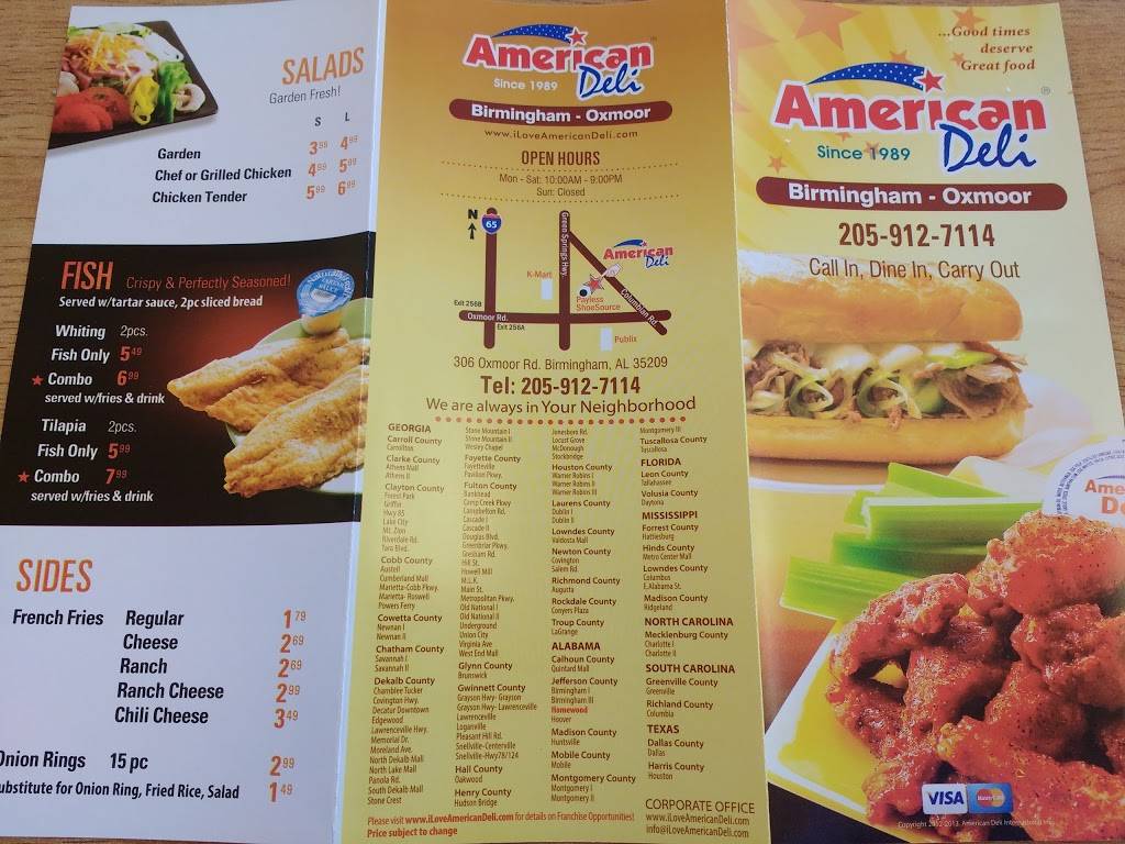 American Deli | restaurant | 306 Oxmoor Rd, Birmingham, AL 35209, USA | 2059127114 OR +1 205-912-7114