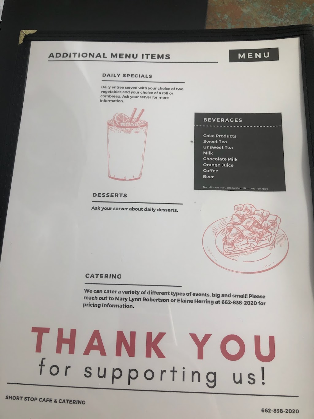 Short Stop Cafe and Catering | restaurant | 8543 MS-178, Byhalia, MS 38611, USA | 6628382020 OR +1 662-838-2020