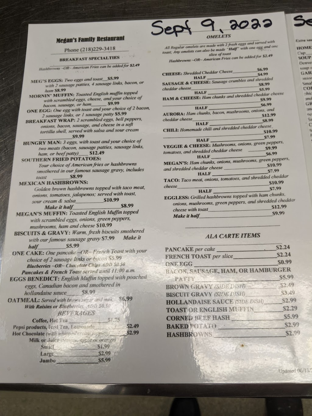 Megans Family Restaurant | restaurant | 114 N Main St, Aurora, MN 55705, USA | 2182293418 OR +1 218-229-3418