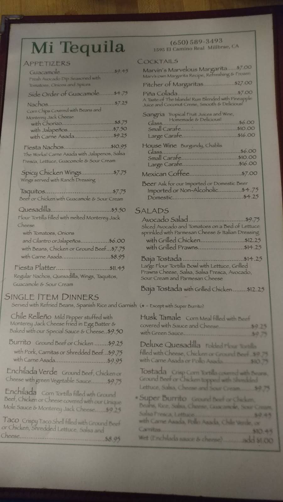 Mi Tequila | restaurant | 1595 El Camino Real, Millbrae, CA 94030, USA | 6505893493 OR +1 650-589-3493
