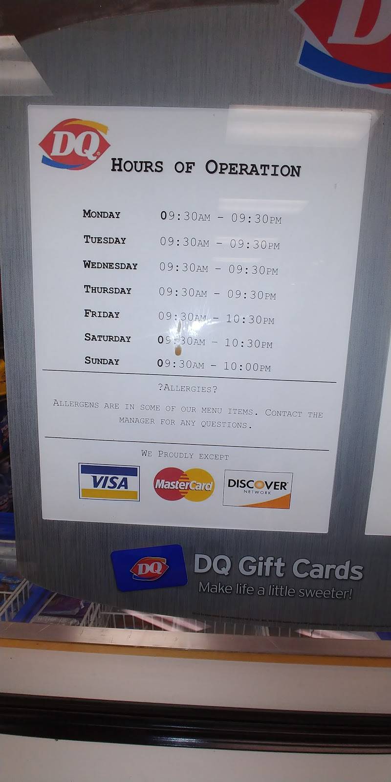 Dairy Queen | restaurant | 911 Cross County Rd, Mineral, VA 23117, USA | 8045566021 OR +1 804-556-6021