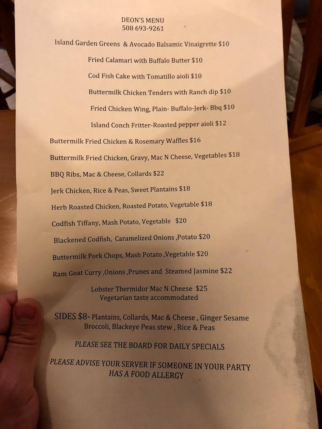 Chef Deons Kitchen | restaurant | 14 Towanticut St, Oak Bluffs, MA 02557, USA | 5086270330 OR +1 508-627-0330