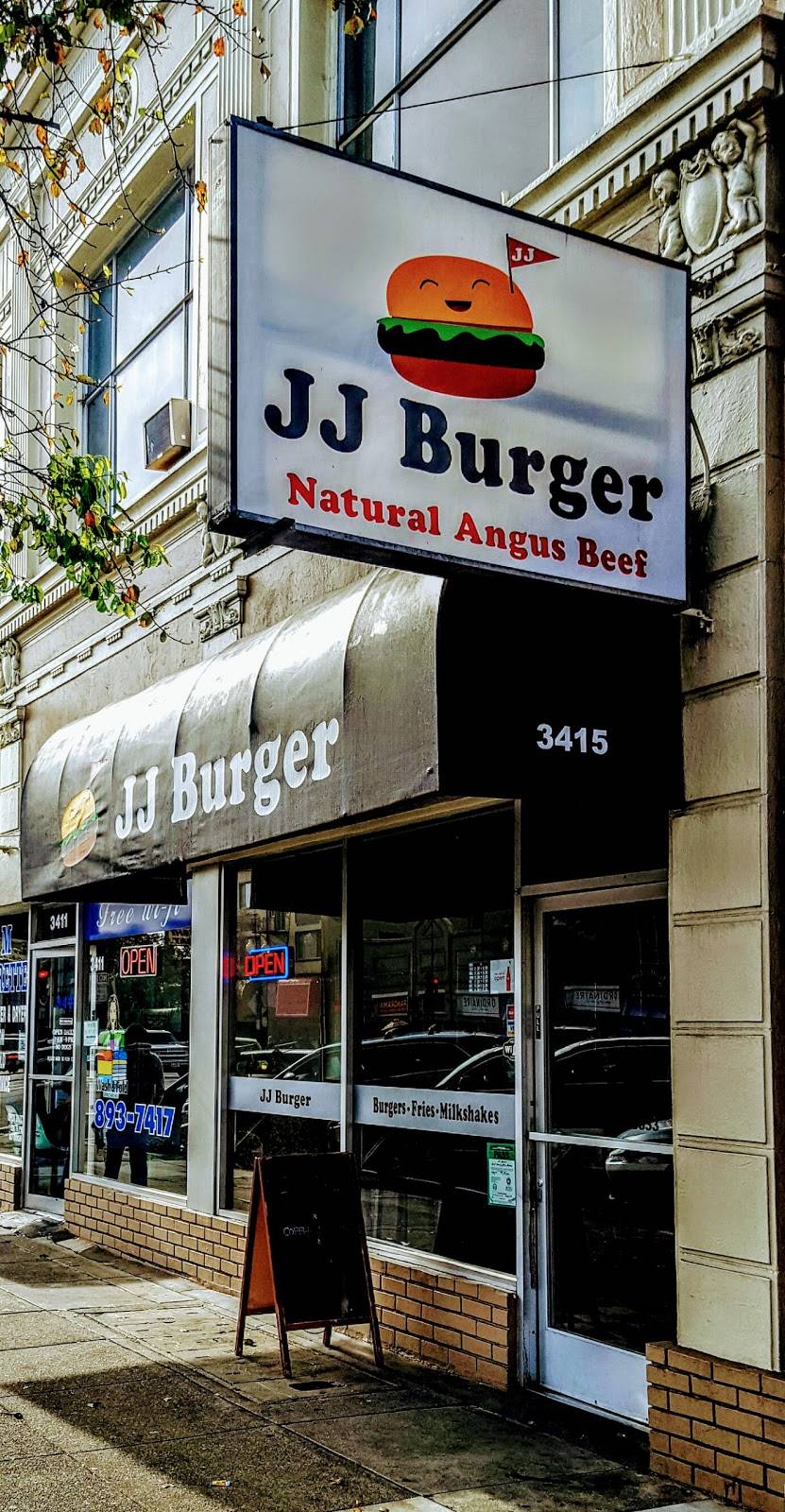JJ Burger | restaurant | 3415 Grand Ave, Oakland, CA 94610, USA | 5104510633 OR +1 510-451-0633