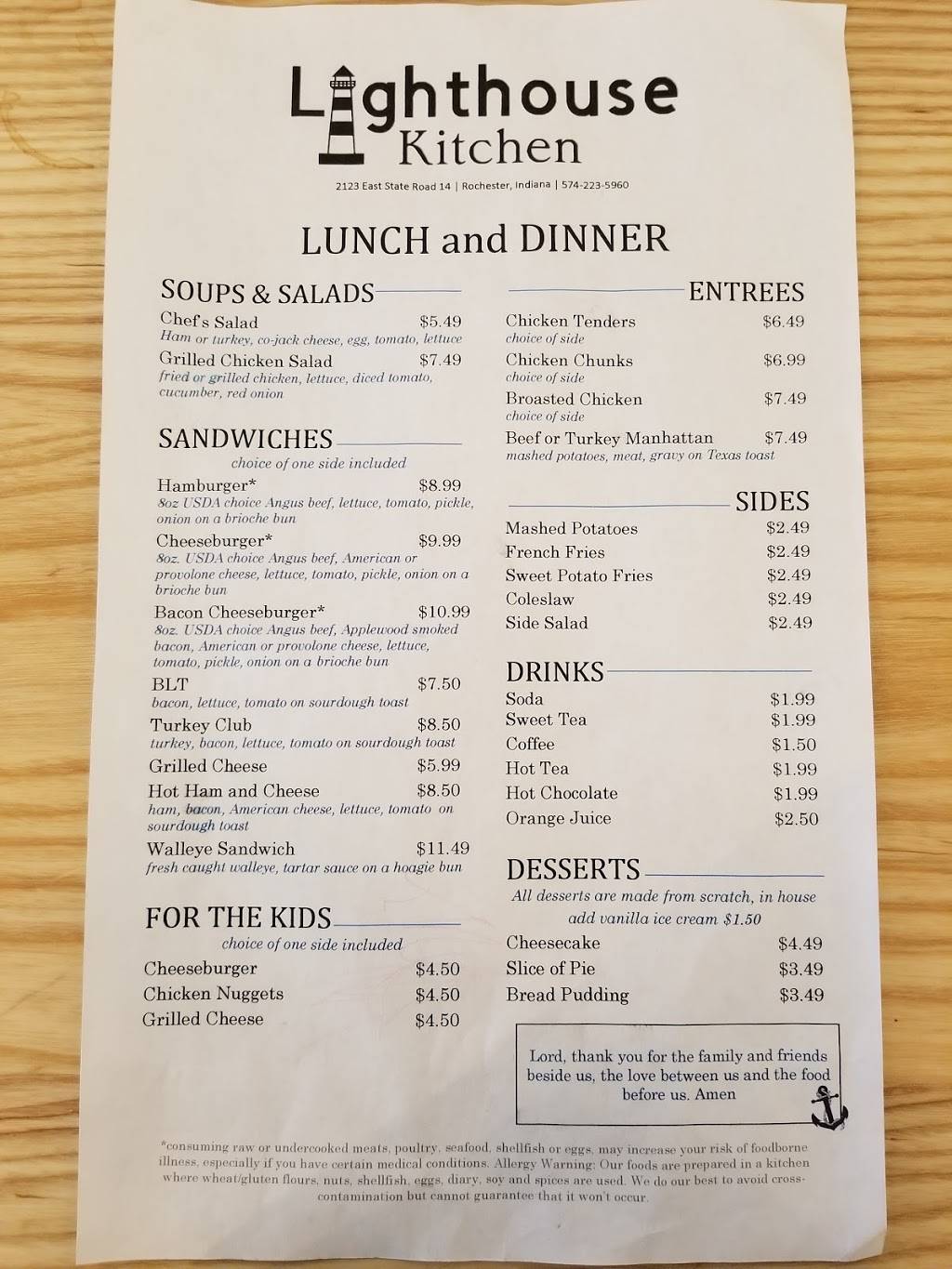 Lighthouse Kitchen | restaurant | 2123 E State Rd 14, Rochester, IN 46975, USA | 5742235960 OR +1 574-223-5960