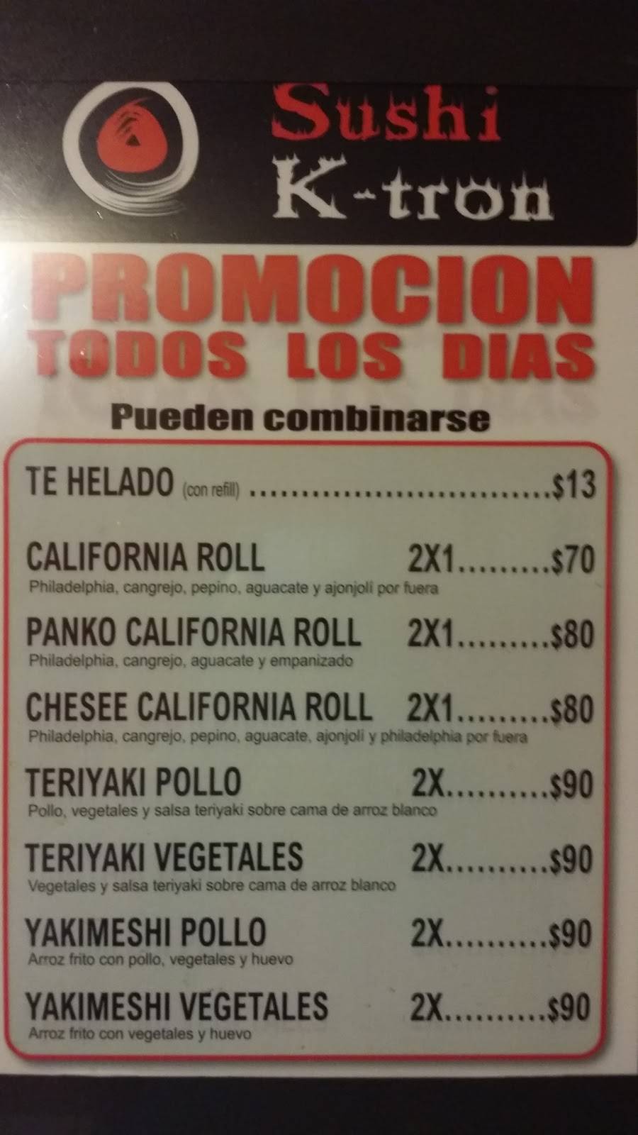 Sushi K-Tron | restaurant | I.T.R. de Tijuana 1841, Tecnologico, 22425 Tijuana, B.C., Mexico | 016642160541 OR +52 664 216 0541