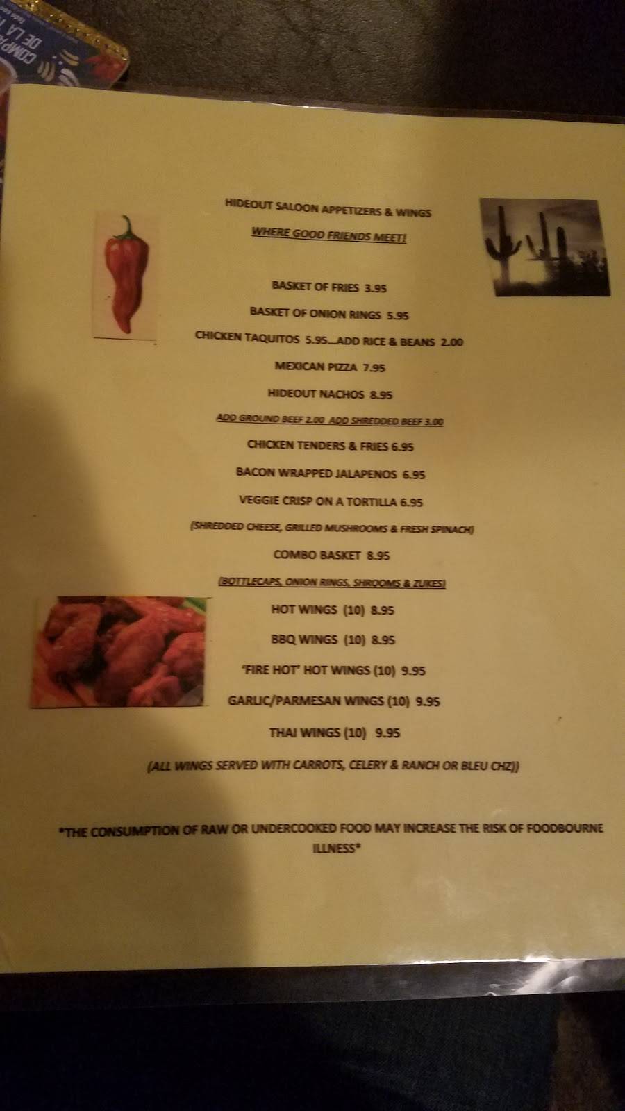 The Hideout Saloon | restaurant | 1110 S Sherwood Village Dr, Tucson, AZ 85710, USA | 5207512222 OR +1 520-751-2222