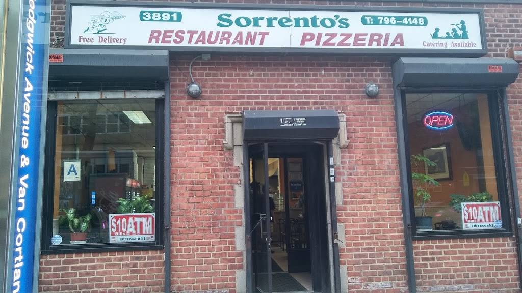 Sorrentos | restaurant | 3891 Sedgwick Ave, Bronx, NY 10463, USA | 7187964148 OR +1 718-796-4148