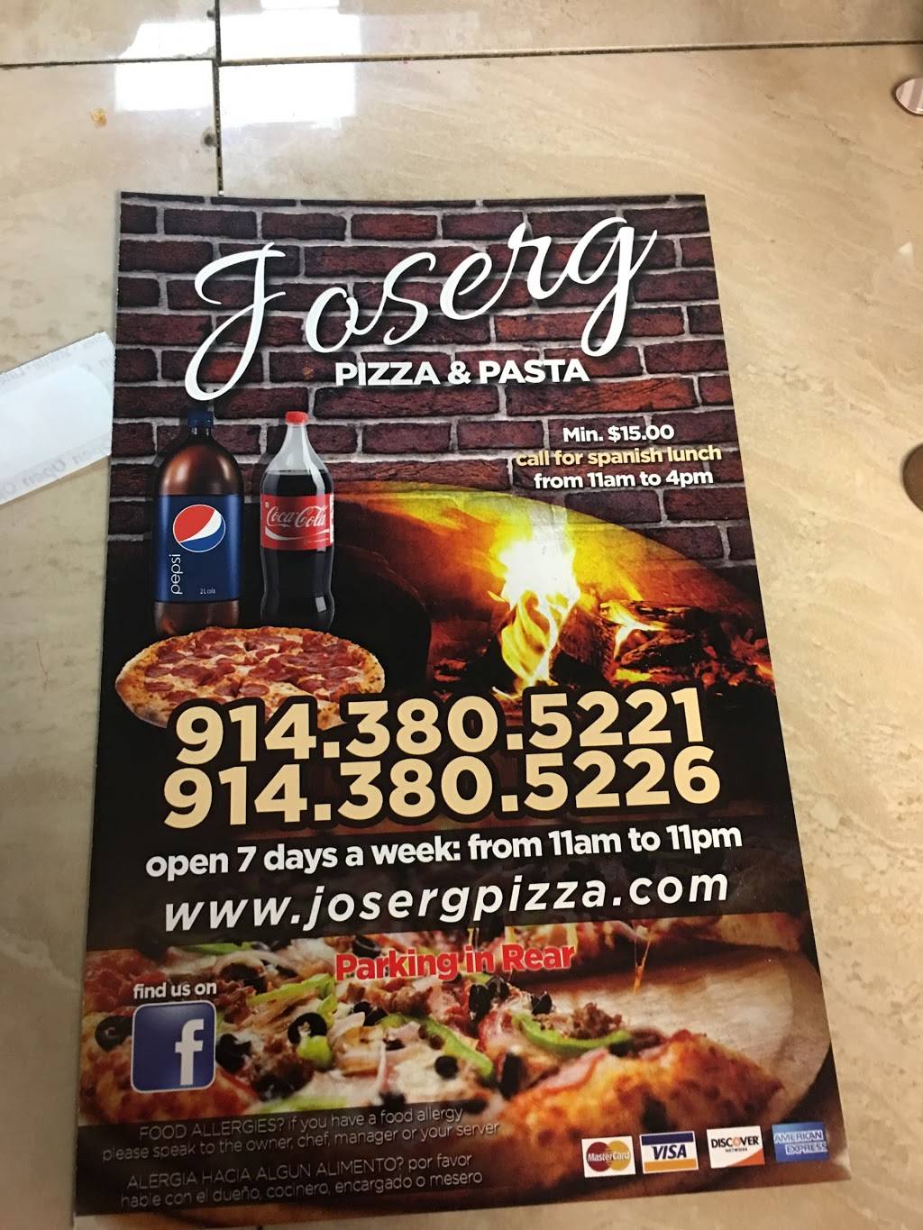 Joserg Pizza & Pasta | restaurant | 77 Centre Ave, New Rochelle, NY 10805, USA | 9143805221 OR +1 914-380-5221