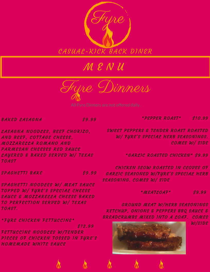 FYRE | meal delivery | Box 9364, Wichita, KS 67277, USA | 3168540677 OR +1 316-854-0677