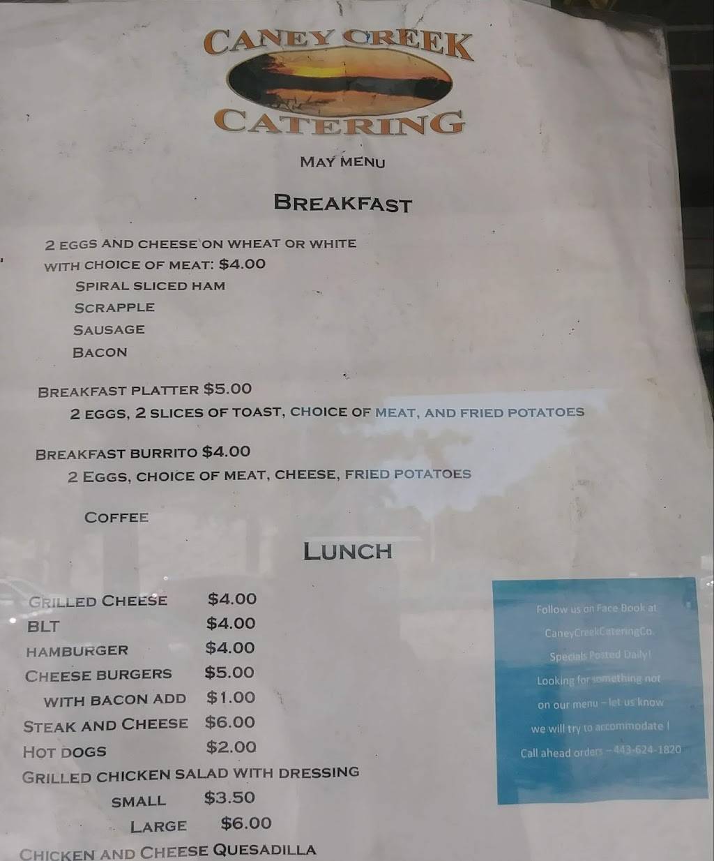 Caney Creek Catering Company | restaurant | 201 Skipjack Rd, Prince Frederick, MD 20678, USA | 4436241820 OR +1 443-624-1820