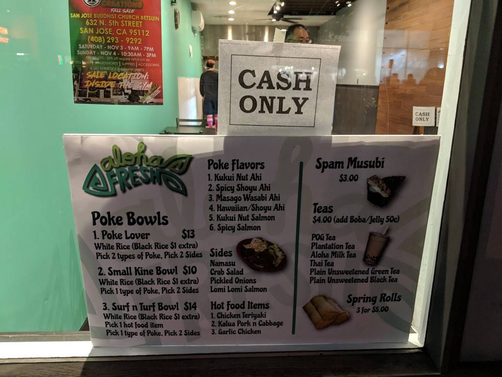 Aloha Fresh | restaurant | 225 Jackson St, San Jose, CA 95112, USA | 4082178988 OR +1 408-217-8988