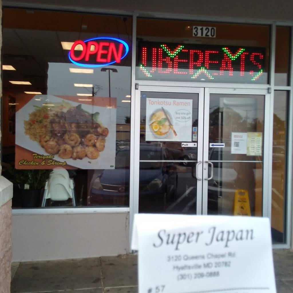Super Japan | restaurant | 3120 Queens Chapel Rd, Avondale, MD 20782, USA | 3012090888 OR +1 301-209-0888