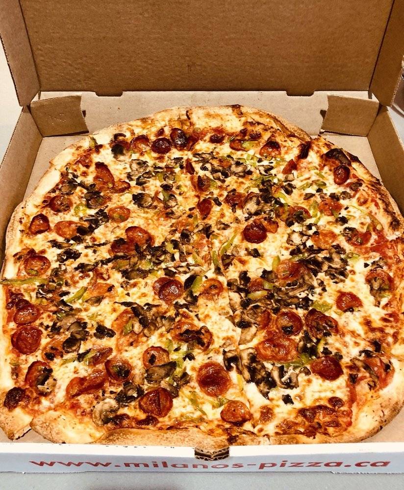 Milanos Pizza | restaurant | 3886 Bloor St W, Etobicoke, ON M9B 1L4, Canada | 4166220222 OR +1 416-622-0222