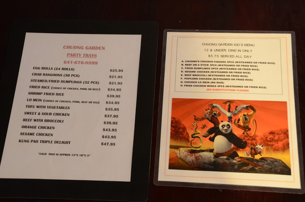 Chuong Garden | restaurant | 1110 A Ave W, Oskaloosa, IA 52577, USA | 6416768899 OR +1 641-676-8899