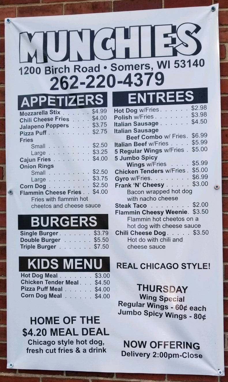 Munchies | meal takeaway | 1200 Birch Rd, Kenosha, WI 53140, USA | 2622204379 OR +1 262-220-4379