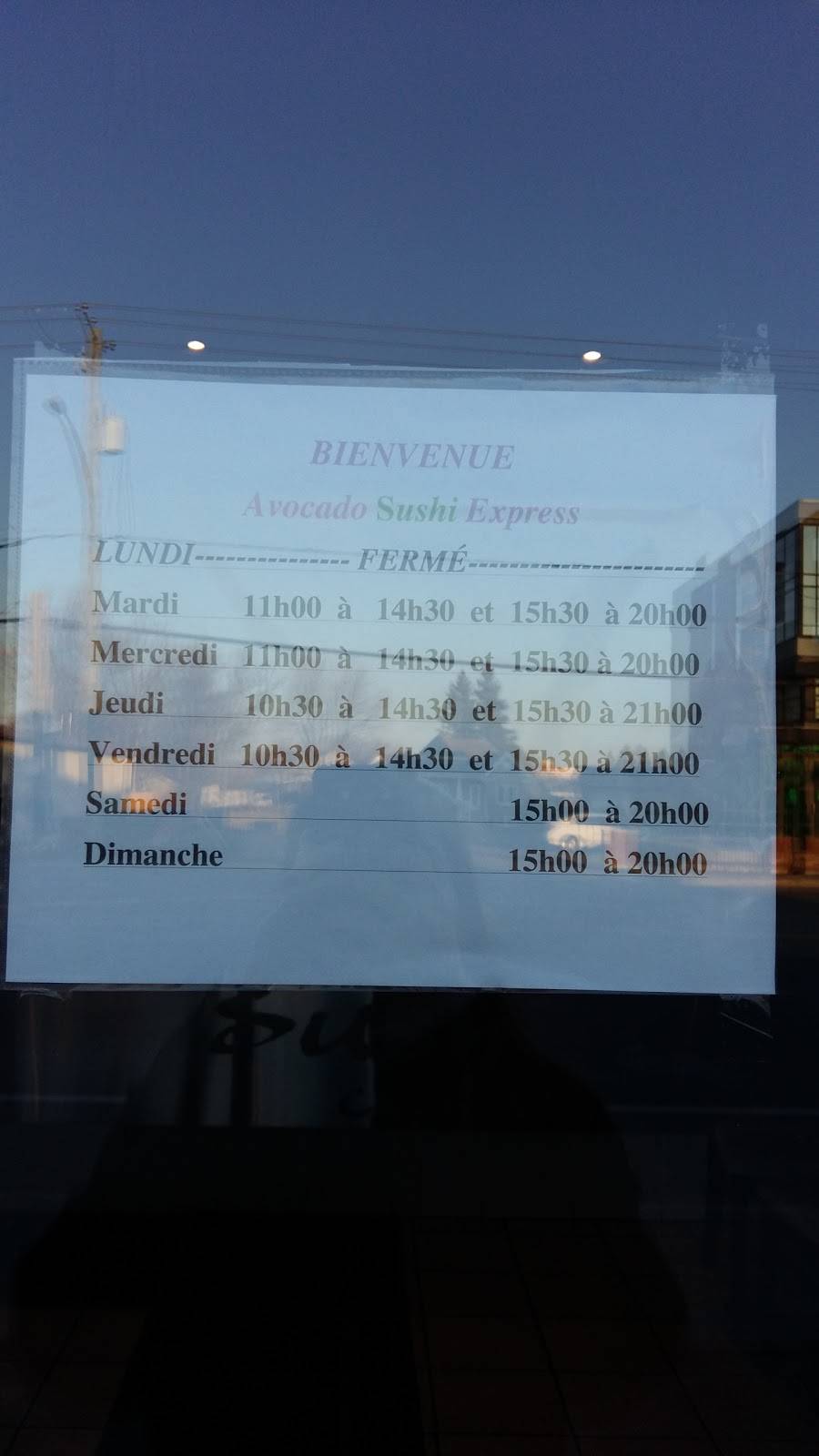 Avocado Sushi Express | restaurant | 13826 Boulevard Curé-Labelle, Mirabel, QC J7J 1K9, Canada | 4508189188 OR +1 450-818-9188