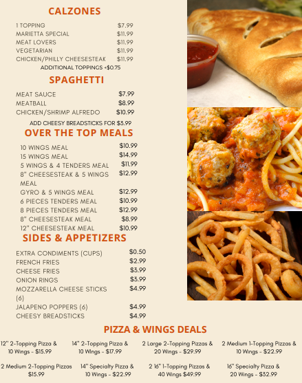 Marietta Pizzeria N More | restaurant | 1482 Roswell Rd, Marietta, GA 30062, USA | 7706724447 OR +1 770-672-4447