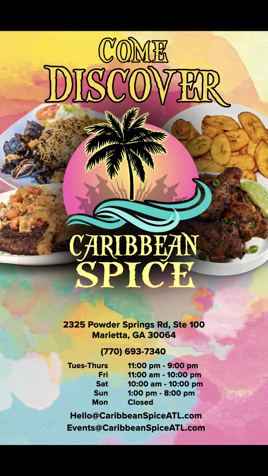 Caribbean Spice | restaurant | 2325 Powder Springs Rd Suite 100, Marietta, GA 30064, USA | 7706937340 OR +1 770-693-7340