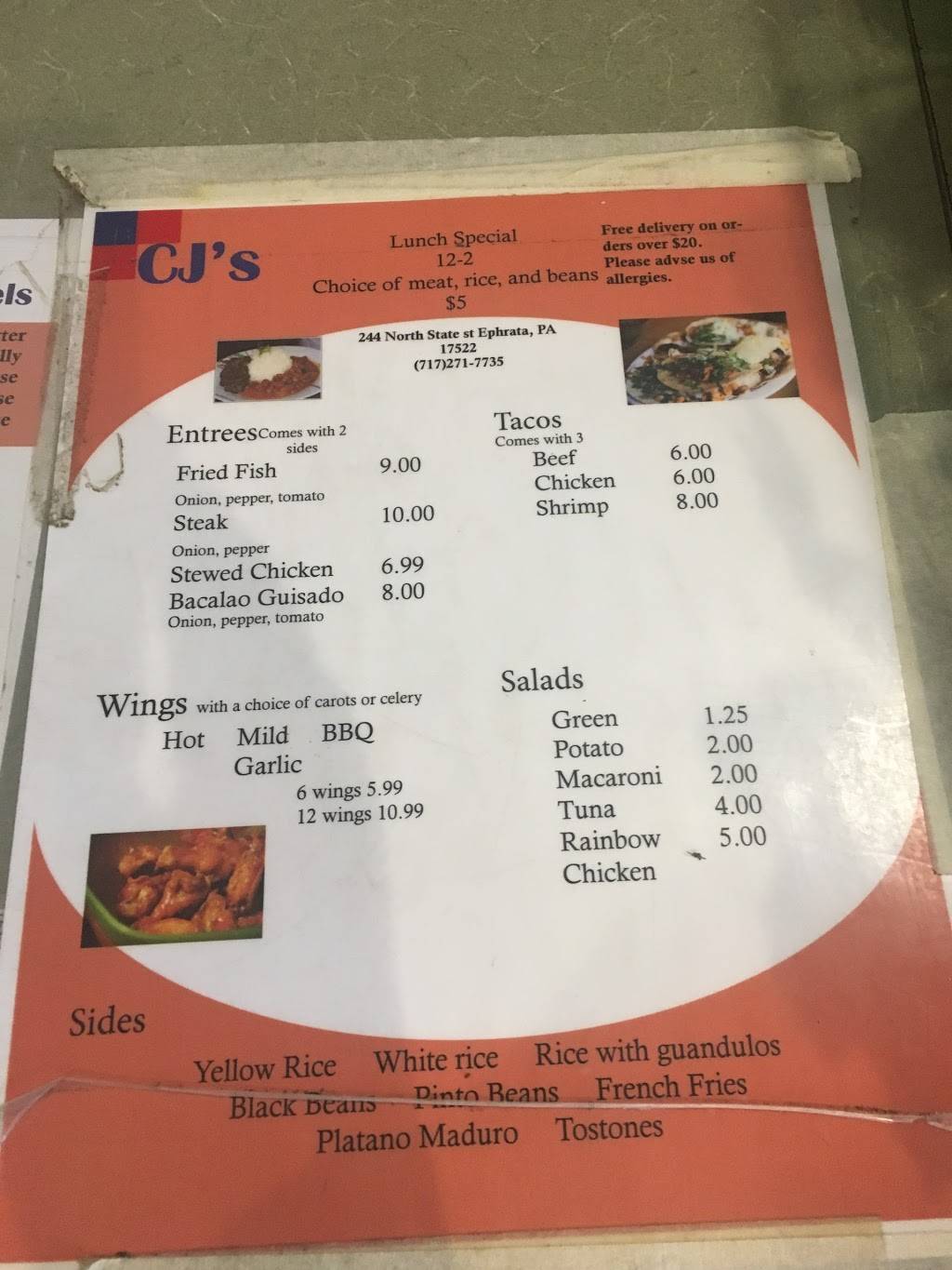 CJs Deli | restaurant | 2232, 244 N State St, Ephrata, PA 17522, USA | 7172717735 OR +1 717-271-7735