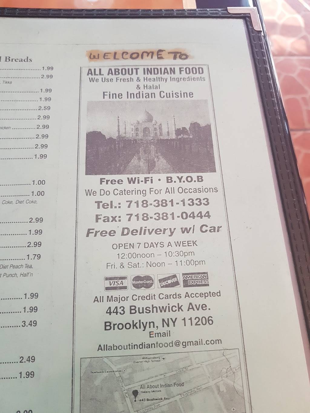 All About Indian Food | restaurant | 443 Bushwick Ave, Brooklyn, NY 11206, USA | 7183811333 OR +1 718-381-1333