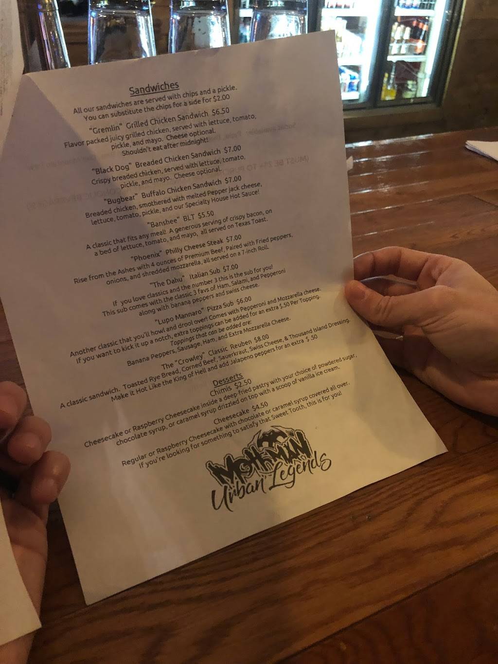 Mothman Urban Legends Bar and Grille | restaurant | 64 White Ridge Rd, Point Pleasant, WV 25550, USA | 3046758184 OR +1 304-675-8184