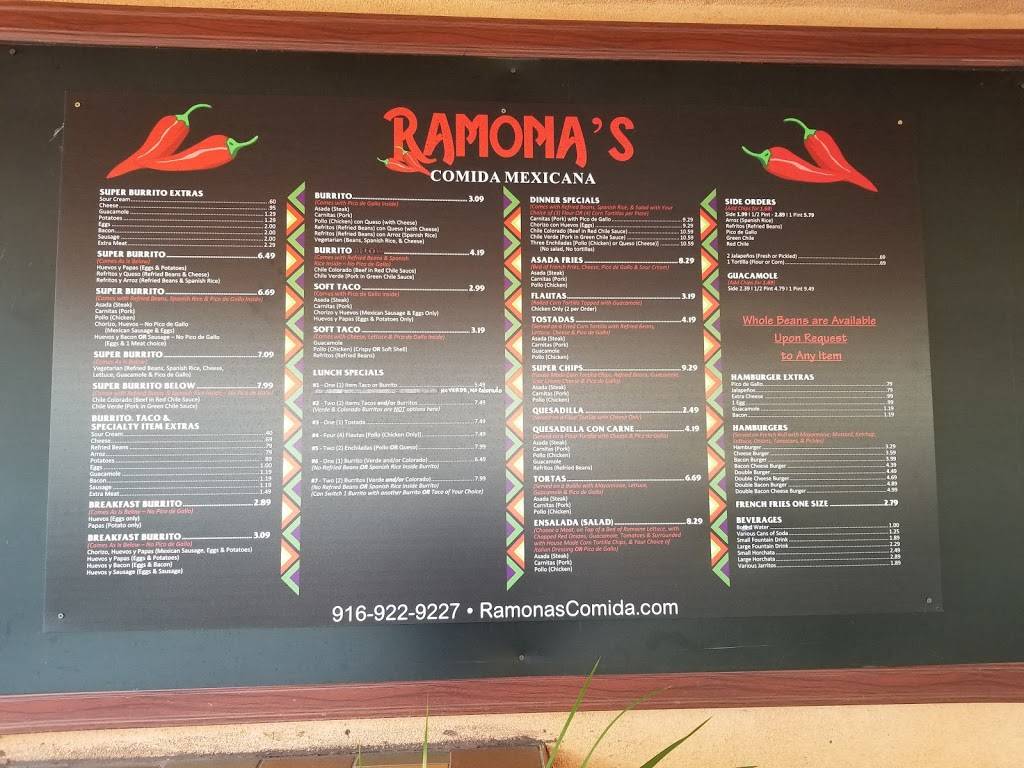 Ramonas | Comida Mexicana | restaurant | 2251 Northgate Blvd # J, Sacramento, CA 95833, USA | 9169229227 OR +1 916-922-9227