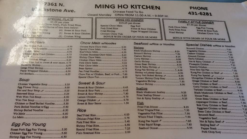 Ming Ho Kitchen Chinese Food to Go | restaurant | 7361 N Blackstone Ave, Fresno, CA 93650, USA | 5594316281 OR +1 559-431-6281