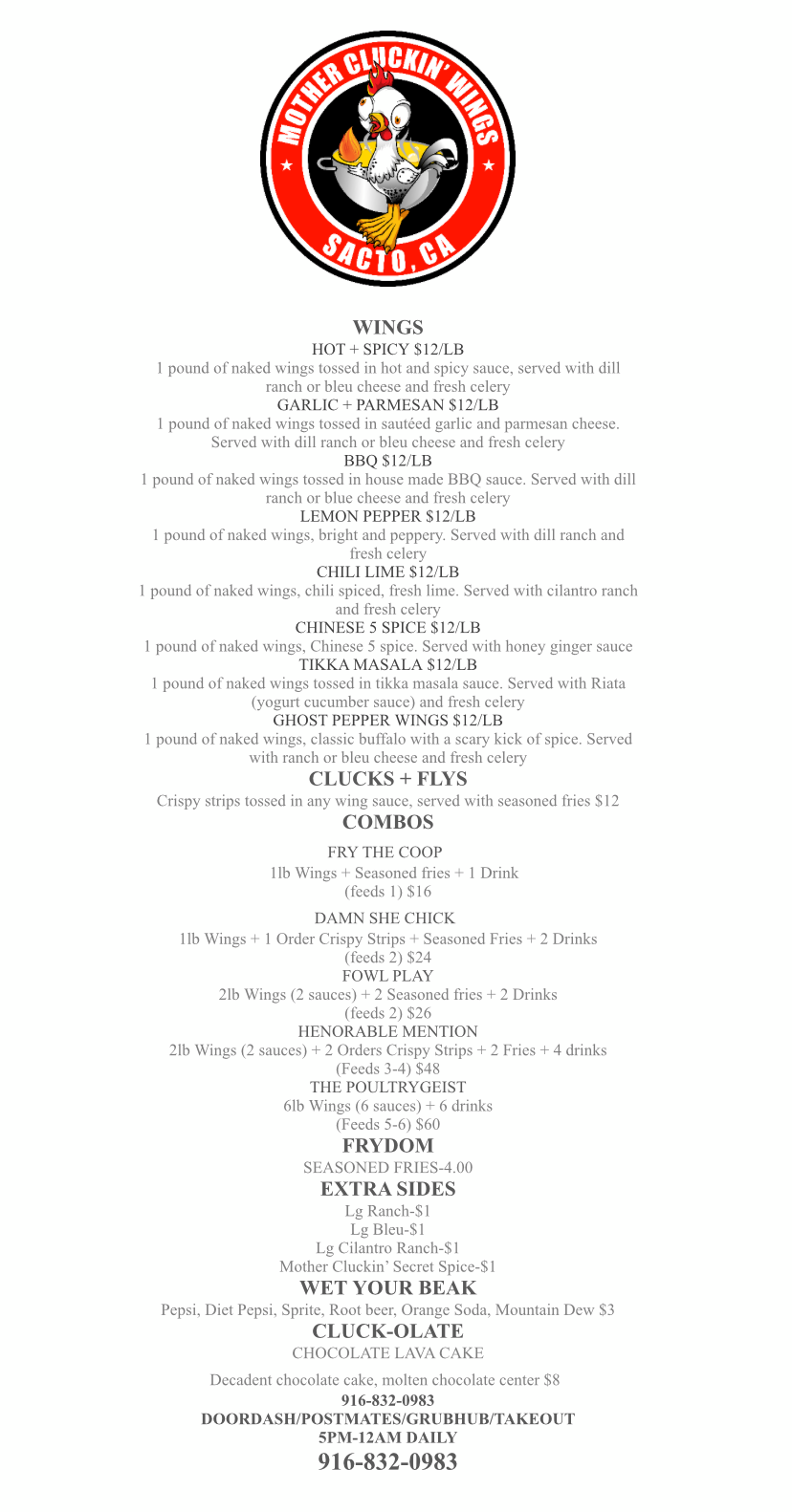 Mother Cluckin Wings | restaurant | 1827 Broadway, Sacramento, CA 95818, USA | 9168320983 OR +1 916-832-0983
