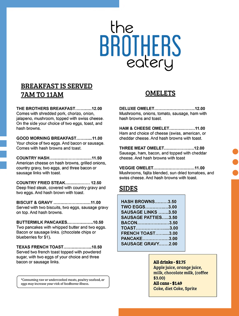 The Brothers Eatery - Roseville | restaurant | 2100 Dale St N, Roseville, MN 55113, USA | 7632675293 OR +1 763-267-5293