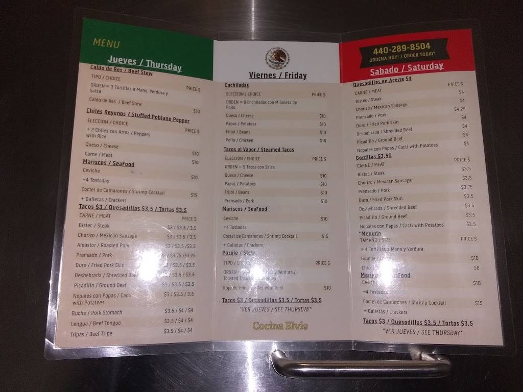 Cocina Elvis | restaurant | 101 W Walnut Ave Unit B, Painesville, OH 44077, USA | 4402898504 OR +1 440-289-8504