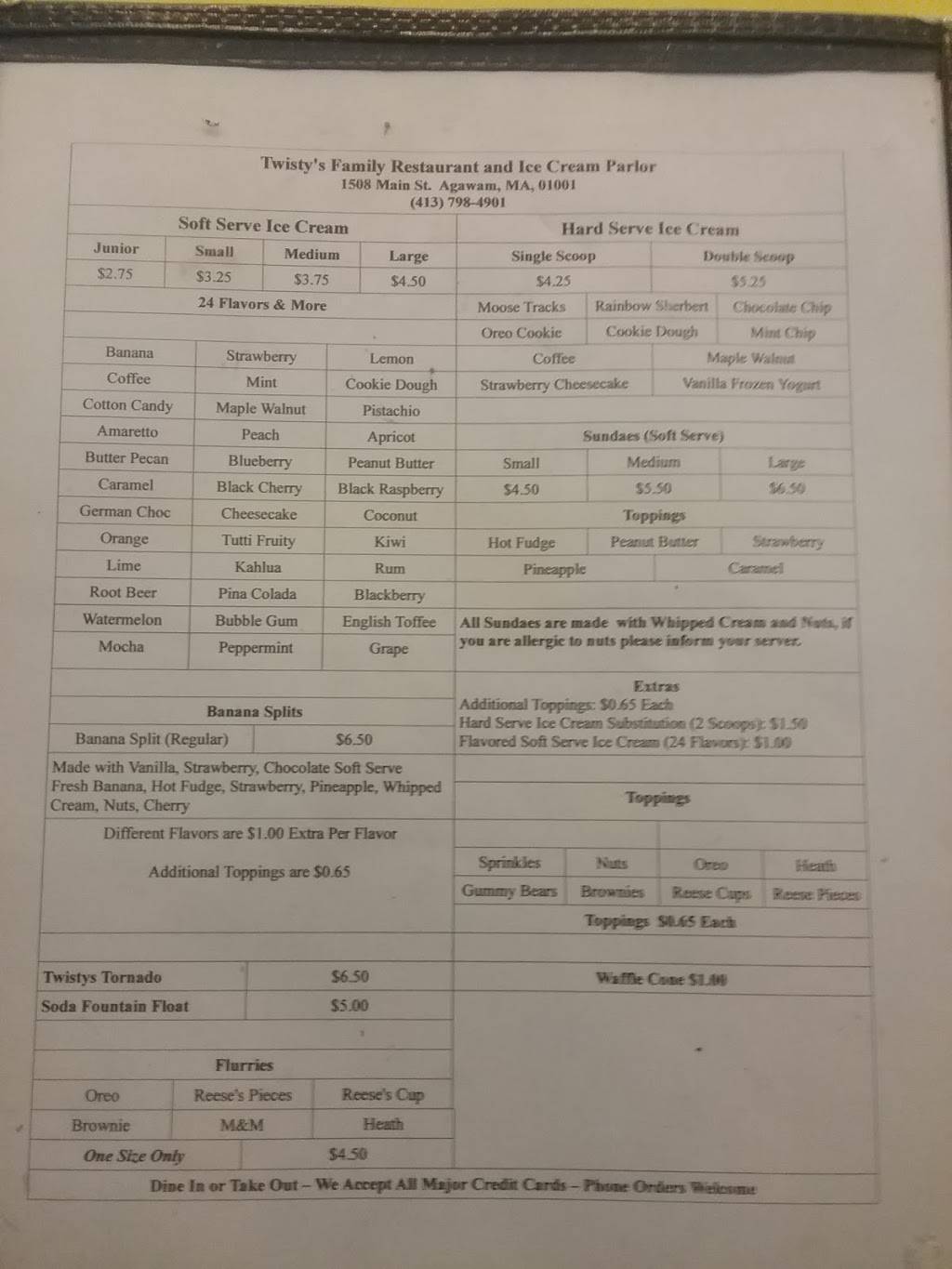 Twistys Family Restaurant | restaurant | 1508 Main St, Agawam, MA 01001, USA | 4137894901 OR +1 413-789-4901