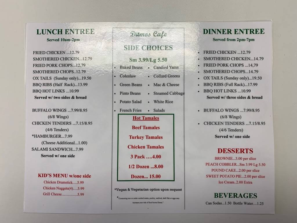 Ditmos Cafe | restaurant | 2067 N Jones Blvd, Las Vegas, NV 89108, USA | 7024631285 OR +1 702-463-1285