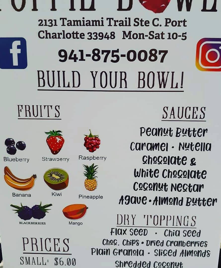 Yuppie Bowls | restaurant | 2131 Tamiami Trail, Port Charlotte, FL 33948, USA | 9418750087 OR +1 941-875-0087