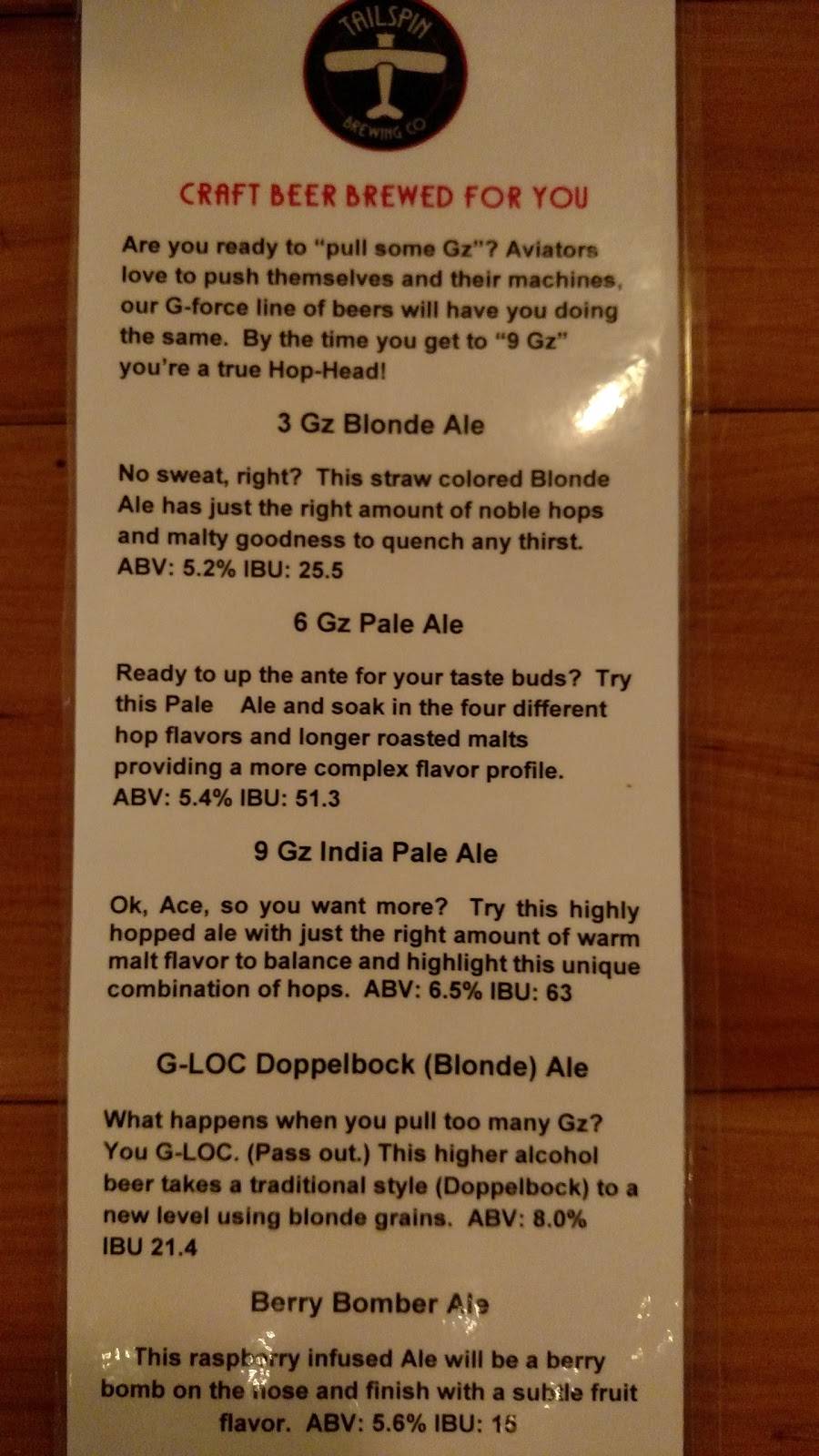 Tailspin Brewing Company | restaurant | 626 S 2nd St, Coldwater, OH 45828, USA | 4197634222 OR +1 419-763-4222