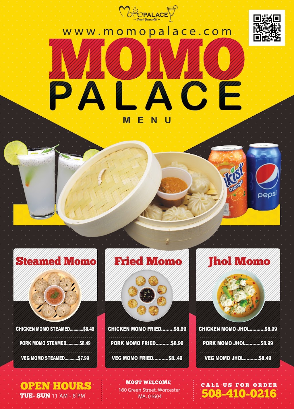 Momo Palace LLC | restaurant | 160 Green St, Worcester, MA 01604, USA | 5084100216 OR +1 508-410-0216