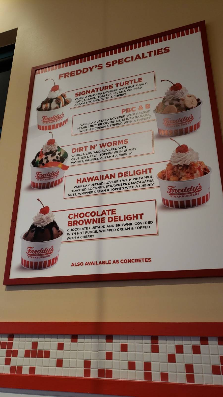 Freddys Frozen Custard & Steakburgers | restaurant | N Lake Pleasant Pkwy, Peoria, AZ 85383, USA | 6235660517 OR +1 623-566-0517